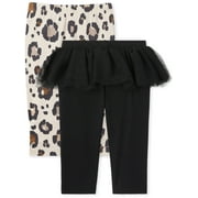 The Children's Place Baby Girl 2 Pk Knit Pants Leggings, Sizes Newborn-12 Months